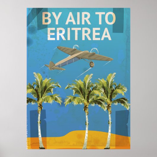 エリトリアへの航空旅行 ヴィンテージ旅行ポスター ポスター (正面)