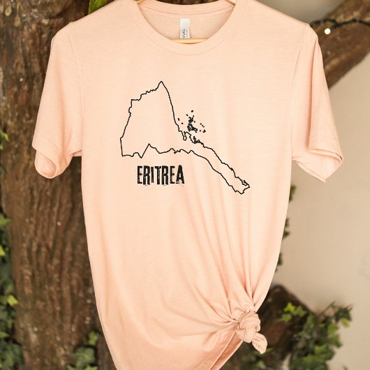 エリトリア国の地図ラインエリトリア国民輪郭 Tシャツ
