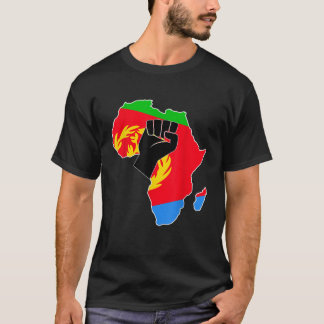 エリトリア国旗でエリトリアを愛するアフリカの地図Rais Tシャツ