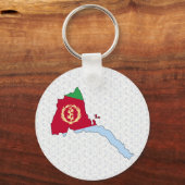 エリトリア国旗の地図フルサイズ キーホルダー (正面)