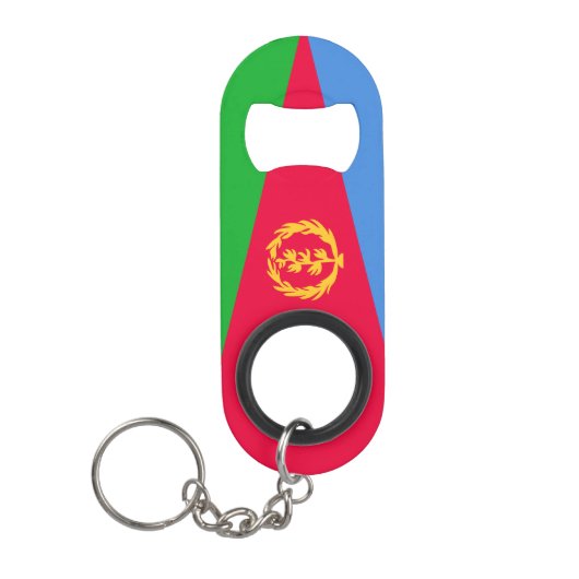 エリトリア国旗の愛国心 キーホルダー栓抜き (正面)