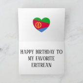 エリトリア国旗の愛国的誕生日 カード (内部)
