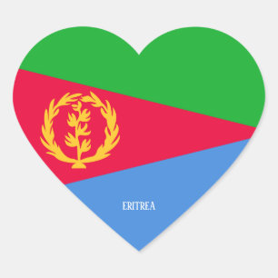 エリトリア国旗の華やかな愛国心 ハートシール