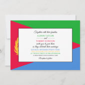 エリトリア国旗、エリトリア結婚国旗 招待状 (正面)