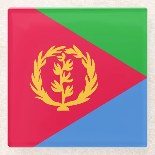 エリトリア国旗 ガラスコースター (正面)