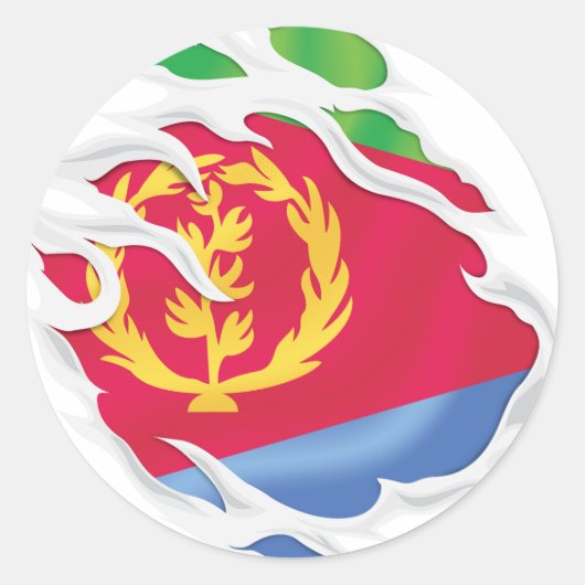 エリトリア国旗 ラウンドシール (正面)