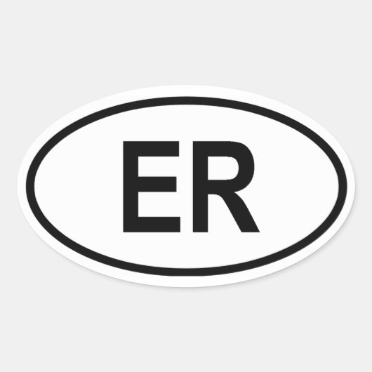 エリトリア「ER」 楕円形シール (正面)