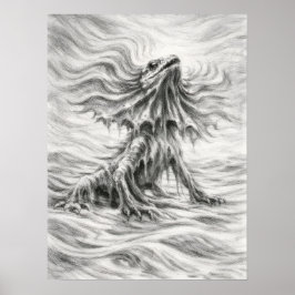 エリマキトカゲ 砂漠の熱気アート ポスター