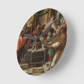 エリマスの目隠し（システィーナChの漫画） ラウンド壁時計 (傾斜)