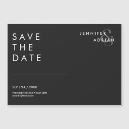 エリミニマルーな黒いモダン結婚式の日付を保存