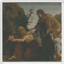 エリヤがザレファスの未亡人からパンを受け取る