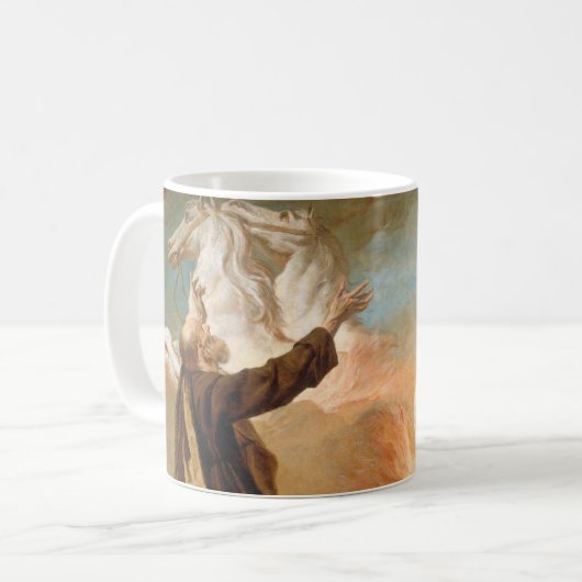 エリヤはアンジェリによって火の戦車に乗せられた コーヒーマグカップ (正面左)