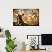 エリヤはアンジェリによって火の戦車に乗せられた ポスター (ホームオフィス)