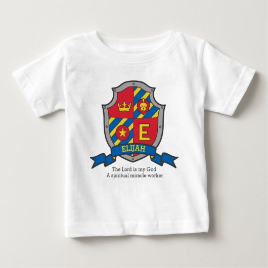 エリヤ文字E名は少年の紋付き盾を意味する トライブレンドＴシャツ (正面)