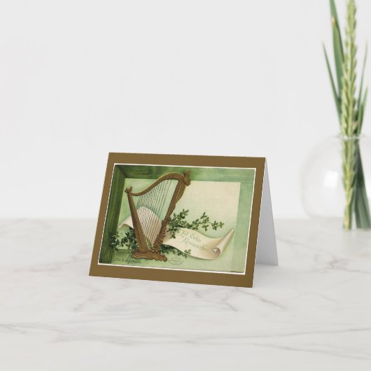 エリンがセントパトリックの日の金ゴールドのメッセージカードを覚えるようにして下さい カード (正面)