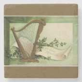 エリンに聖パトリックの日の金ゴールドを思い出させる ストーンコースター (正面)