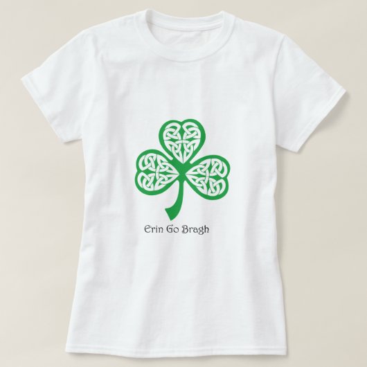 エリンはシャムロックケルト族の結び糸細工のBraghの行きます Tシャツ (デザイン正面)