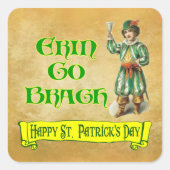 エリンゴーブラグハッピーセントパトリックの日ことわざ スクエアシール (正面)