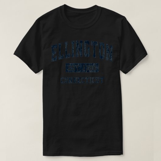 エリントンコネチカットCTヴィンテージスポーツデザインナビ Tシャツ (デザイン正面)