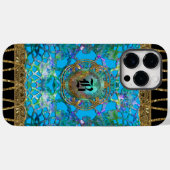 エリントンブルー保護モノグラムかわいらし Case-Mate iPhoneケース (裏面 (横))