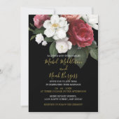 エリンブルゴーニュバラ金ゴールド エレガント 招待状 (正面)