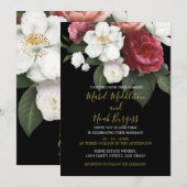 エリンブルゴーニュバラ金ゴールド エレガント 招待状 (正面/裏面)