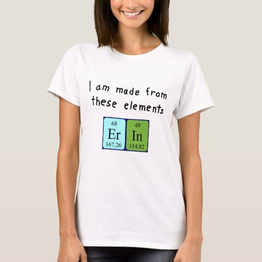 エリン周期表名シャツ Tシャツ (正面)