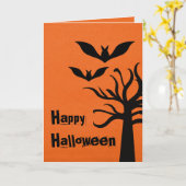 エリーこうもりハロウィンカード、オレンジ カード (黄色い花)