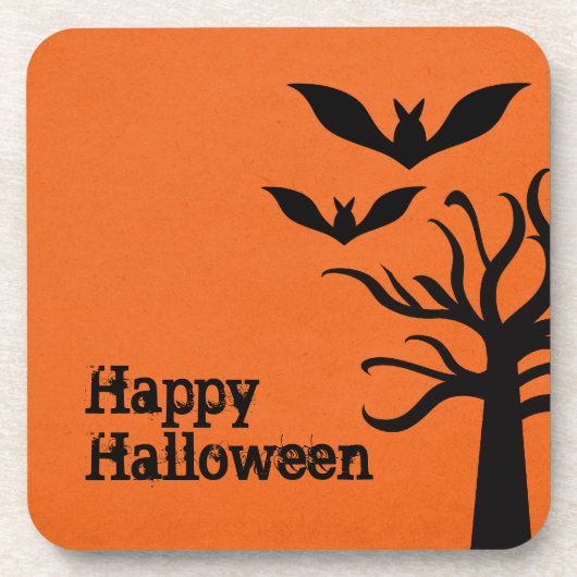 エリーこうもりハロウィーンコースターセット,オレンジ コースター (正面)