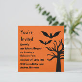 エリーこうもりハロウィーン招待状オレンジ 招待状 (スタンド正面)