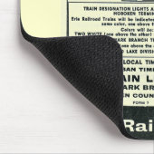 エリーの鉄道郊外のタイムテーブルカバー1958年 マウスパッド (コーナー)