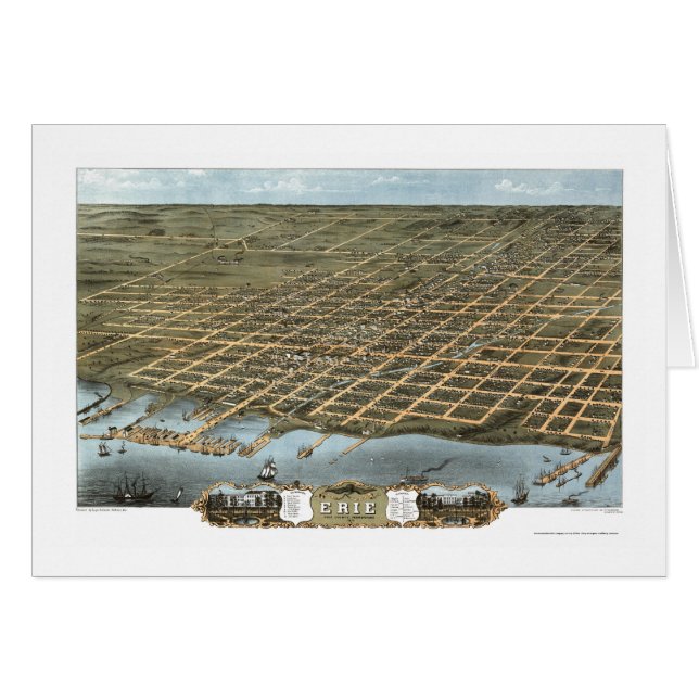 エリーのPAのパノラマ式の地図- 1870年 (正面横)