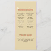 エリーはっきりしたレトロ結婚タイポグラフィ式 プログラム (裏面)