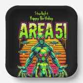 エリーエイリアンネオンの下のエリア51の近くを歩く ペーパープレート (正面)