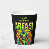 エリーエイリアンネオンの下のエリア51の近くを歩く 紙コップ (正面)