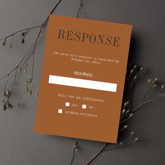 エリーオータムハロウィーンテラコッタブラック結婚ズ 出欠カード