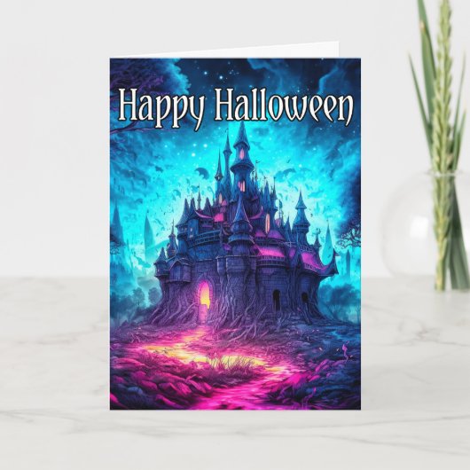 エリーオールドハ幽霊のよく出るウス |ハッピーハローウィン カード (正面)