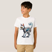 エリーキャットスカルフュージョン – 詳芸術的細 Tシャツ (正面フル)