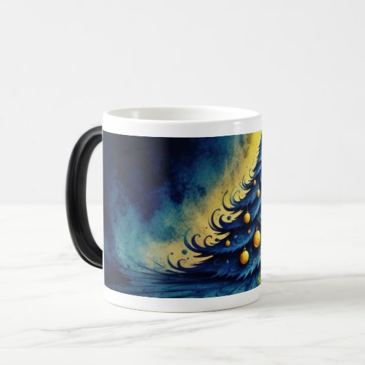 エリークリスマスナイトツリーアート モーフィングマグカップ (正面左)