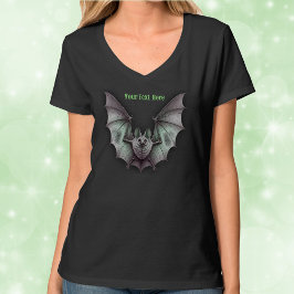 エリーグレ飛んでいるーこうもりグ白熱［赤熱］光を放つリーン Tシャツ