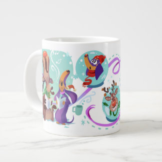 エリーザウィーンドッグ®ウィーンディアーホリデーメガマグカップ ジャンボコーヒーマグカップ