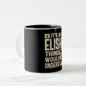 エリーシャのアイテム – 名前エリーシャ ツートーンマグカップ (正面左)