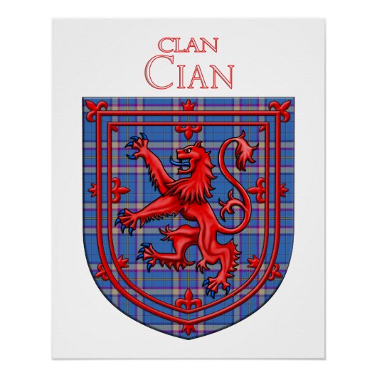 エリータータンチェックスコティッシュプレイドのCian ポスター (正面)