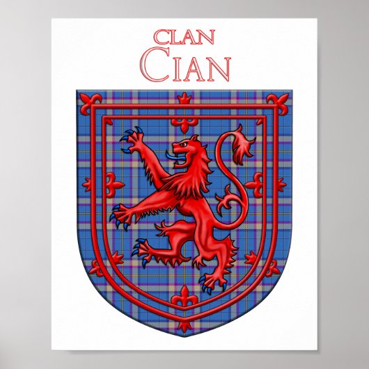 エリータータンチェックスコティッシュプレイドのCian ポスター (正面)