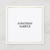 エリートお洒落デザイントレンディー金ゴールドプレーンモダンシック スクエア名刺 (正面)