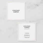 エリートお洒落デザイントレンディー金ゴールドプレーンモダンシック スクエア名刺 (正面/裏面)