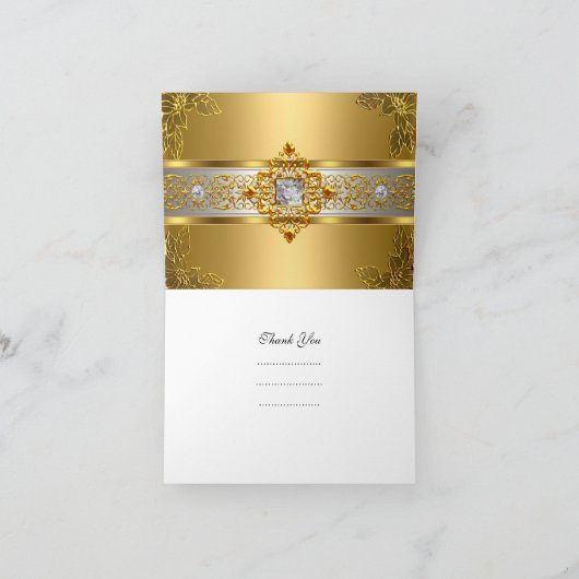 エリートのサンキューカードのエレガントなイエロー・ゴールド サンキューカード (内部)