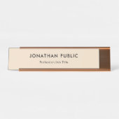 エリートのシャンペン色のバラの金ゴールドのシンプルな設計 デスクネームプレート (正面)