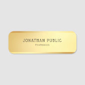 エリートのモダンなデザインのシンプルなテンプレートの魅力の金ゴールド 名札 (正面)