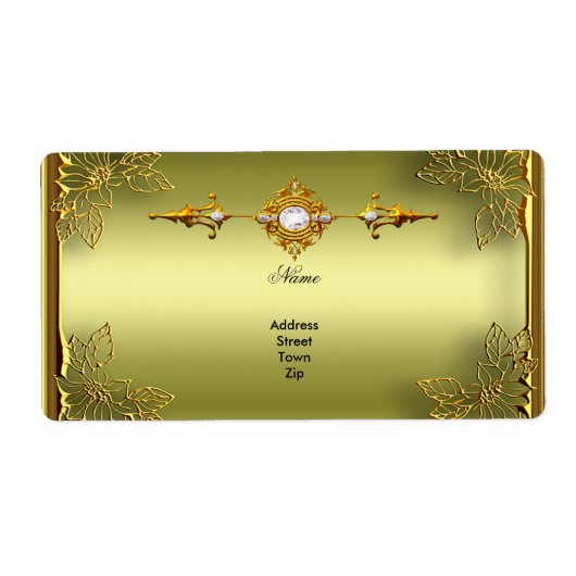 エリートアボカドグリーン金ゴールド婚約記念日 ラベル (正面)